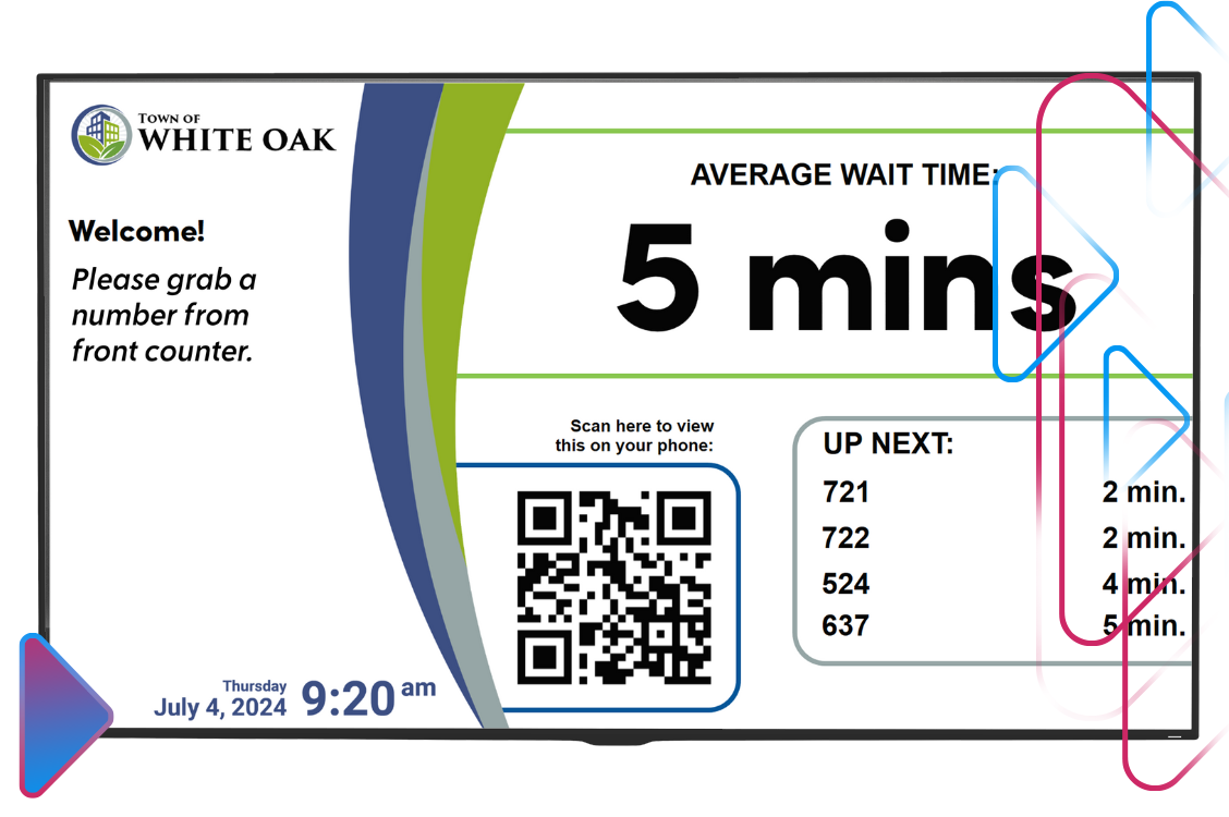 wait time QR code screen