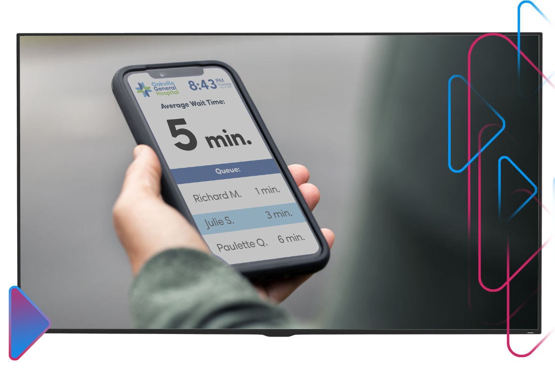 wait times screen on mobile phone