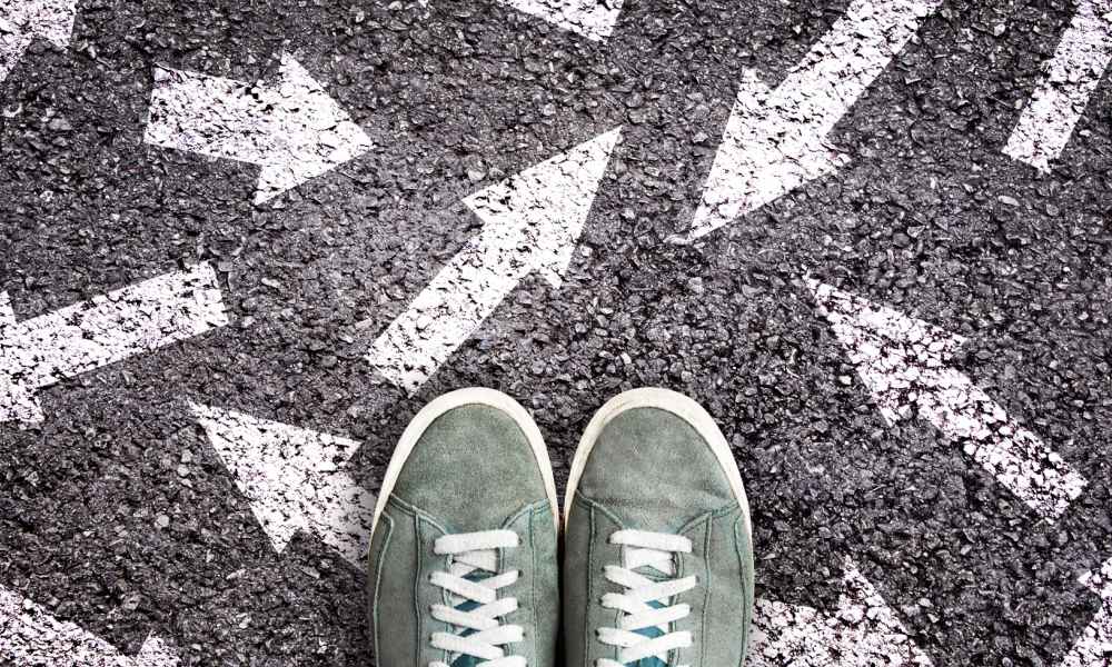 wayfinding arrows on ground